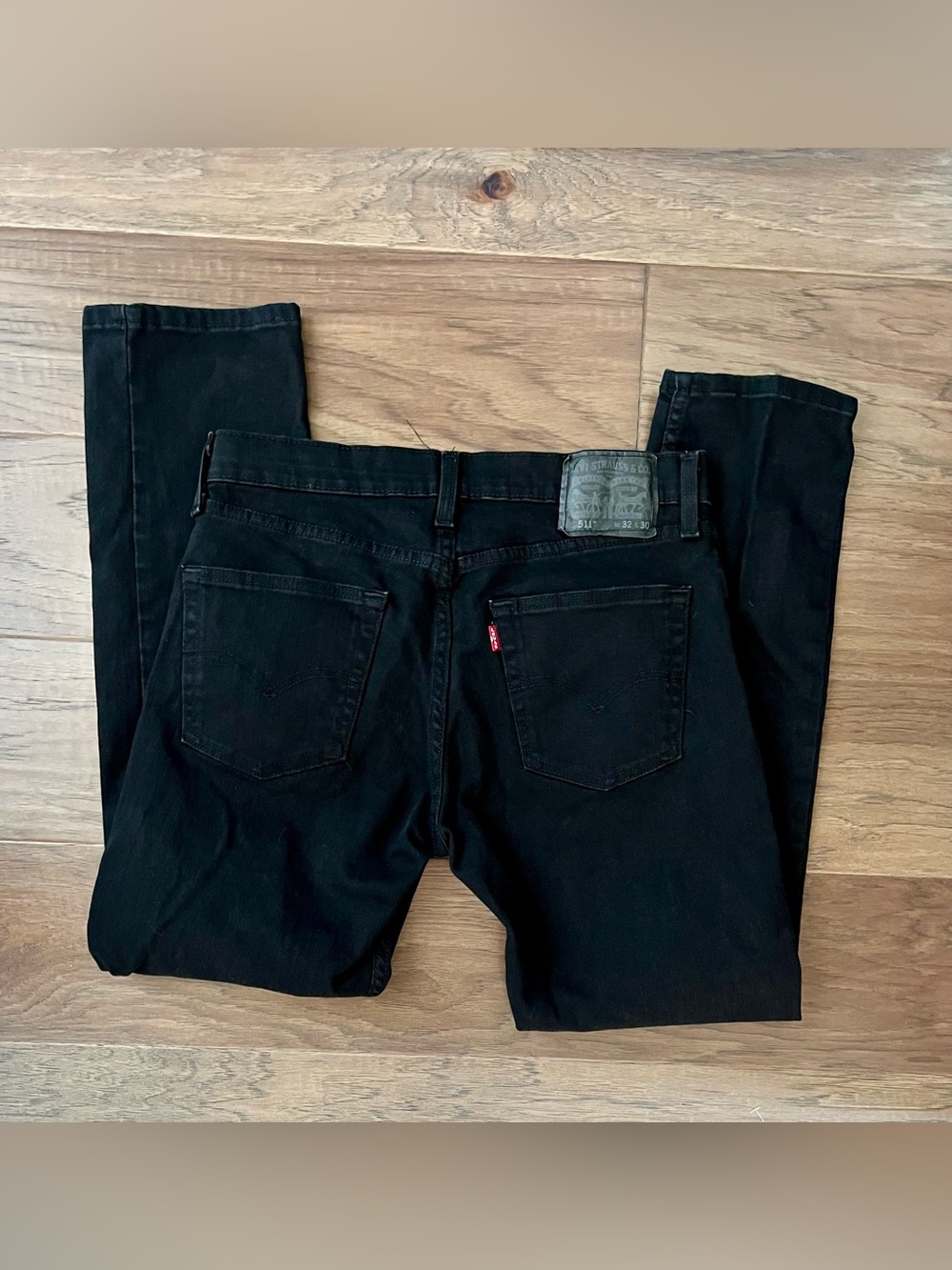 Levi's 511 Slim Fit Men's Size 32x30 Black Tapered Leg Stretch Denim Jeans
